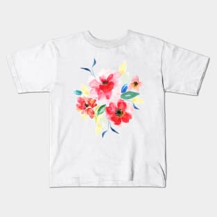 Wild Watercolour Flower Bouquet Kids T-Shirt